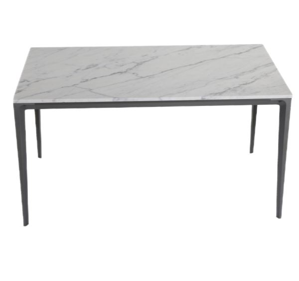 Oblong Carbon Steel Marble Dining Table