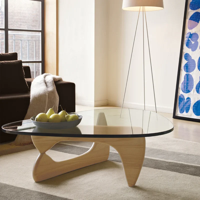 Solid Wood Coffee Table With Glass Top