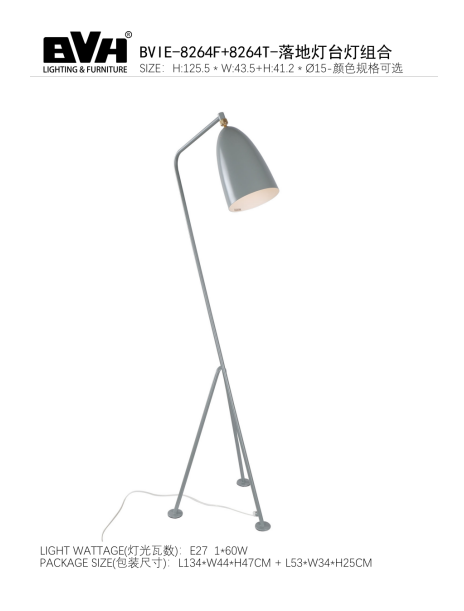 Modern Copper Carbon Steel Floor Lamp