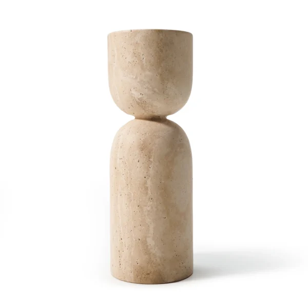 Chess Natural Beige Travertine Side Table ST8687-20