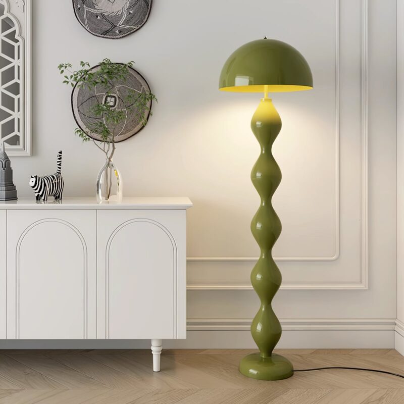 Vintage French Cream Wind Gourd Resin Floor Lamp