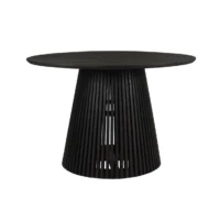 Round Slatted Flared Base Magnesium Oxide Coffee Table