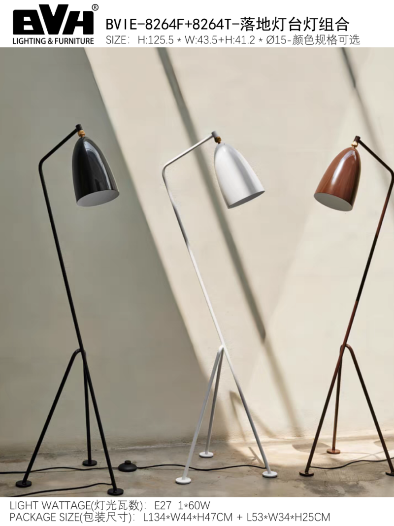 Modern Copper Carbon Steel Floor Lamp