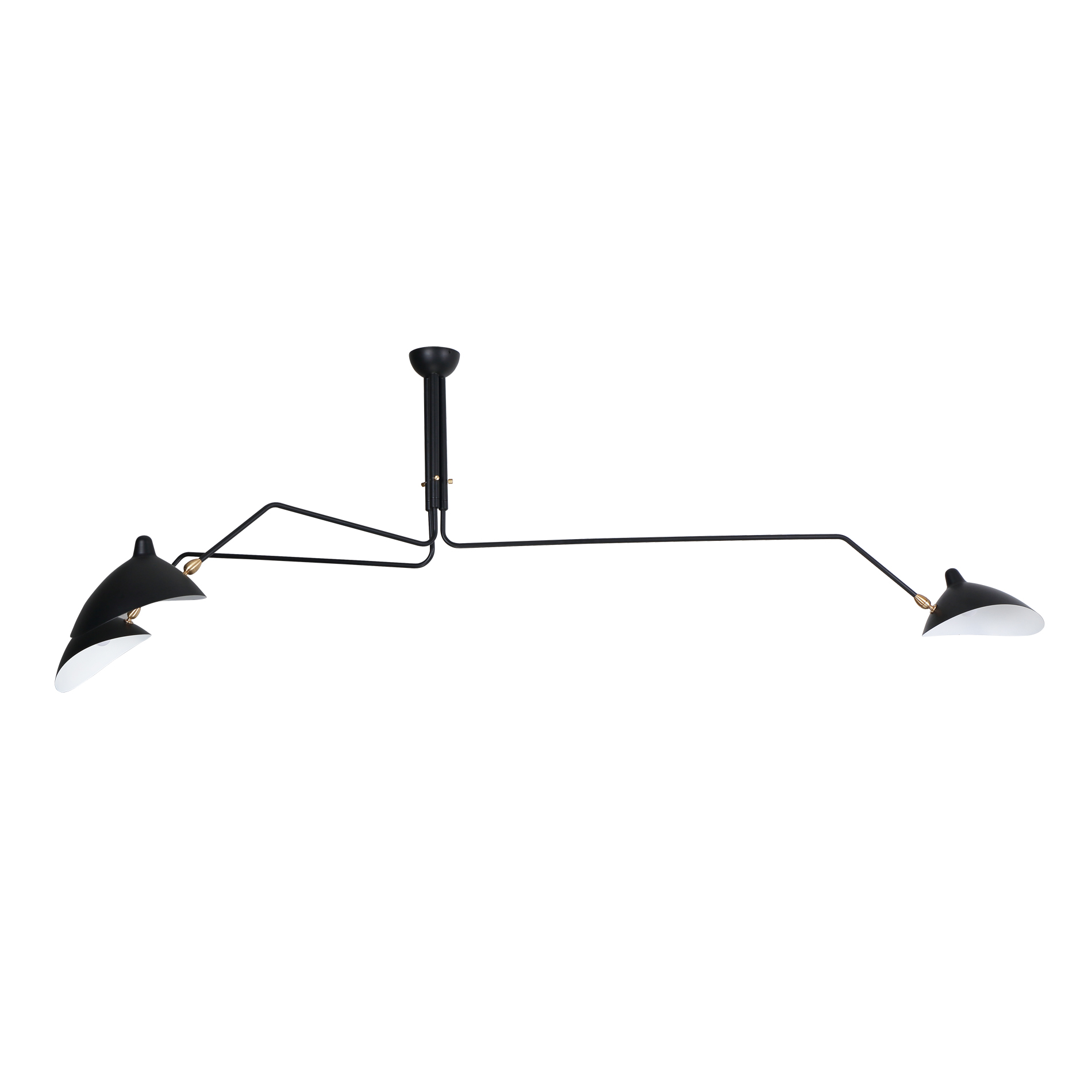 Serge Mouille Three-Arm Minimalism Ceiling Lamp