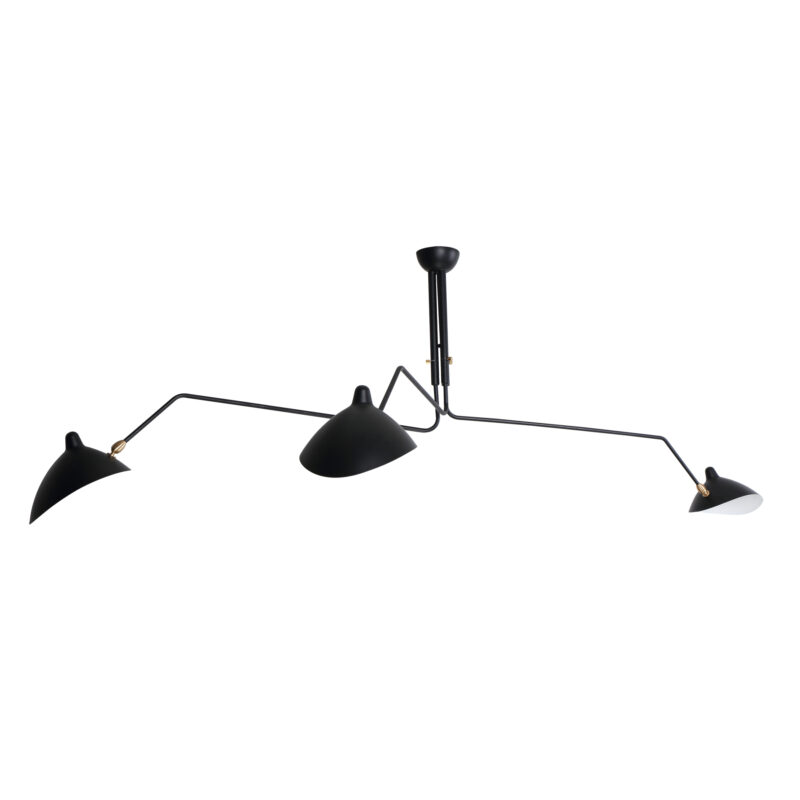 Serge Mouille Three-Arm Minimalism Ceiling Lamp