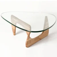 Solid Wood Coffee Table With Glass Top