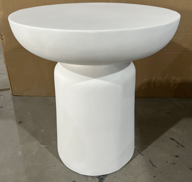 Contemporary Magnesium Oxide White Side Table 2024-14