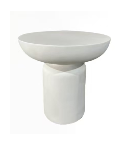 Contemporary Magnesium Oxide White Side Table 2024-14